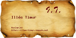 Illés Timur névjegykártya